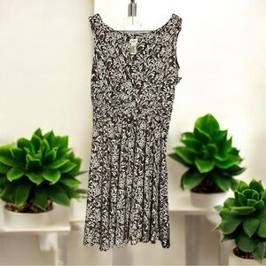 Cato Brown and White Floral Midi Dress